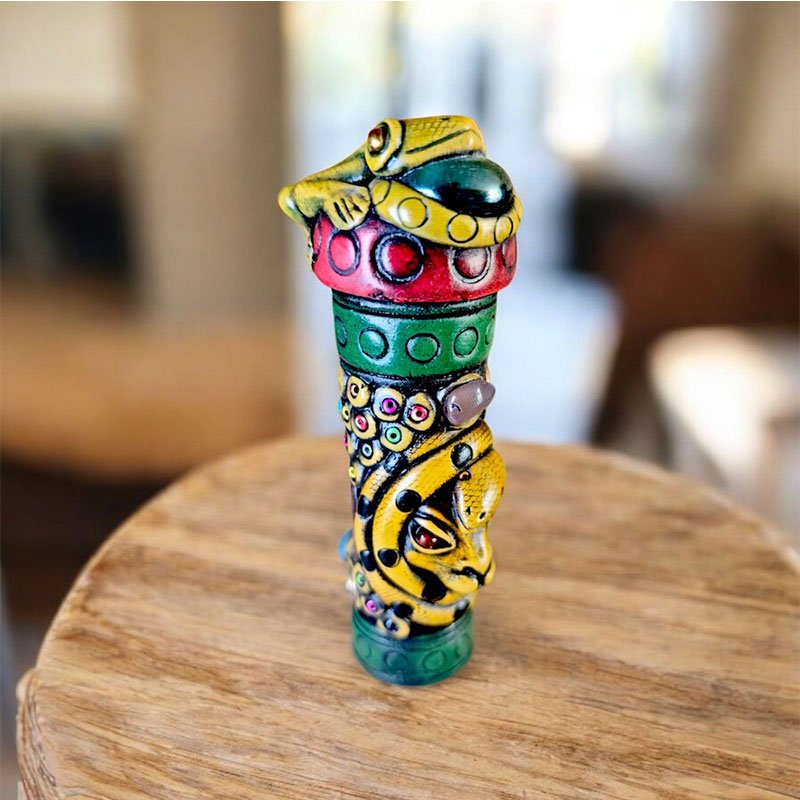 Porta Rapé Sagrado con Grabados de la Amazonía