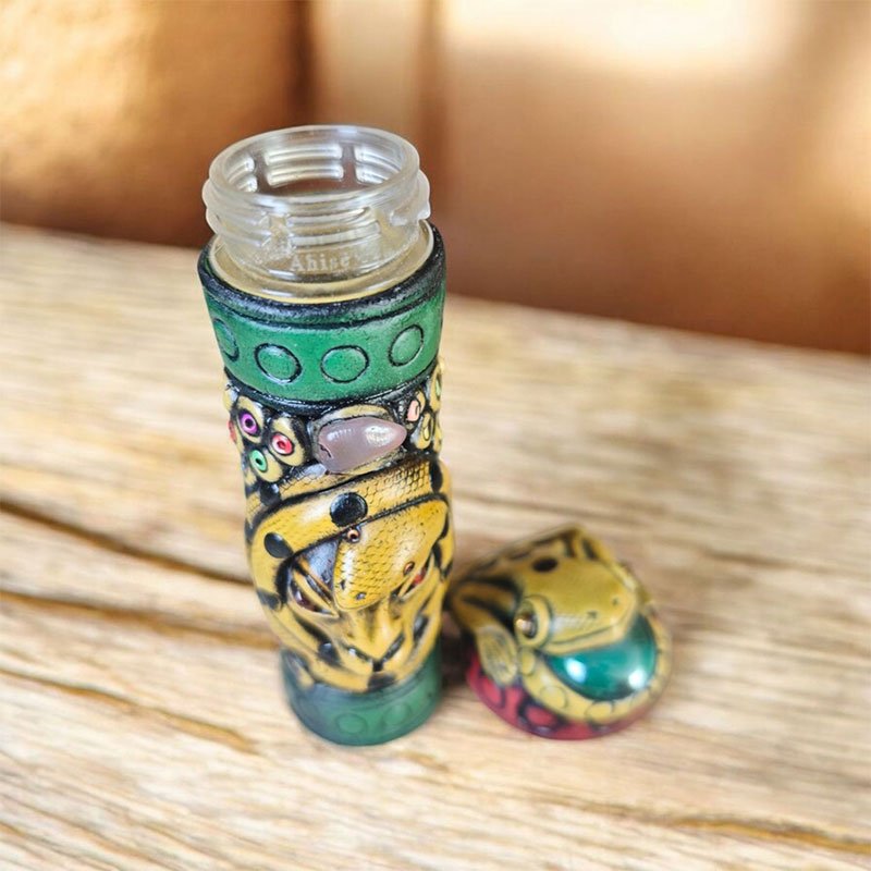 Porta Rapé Sagrado con Grabados de la Amazonía - Imagen 3