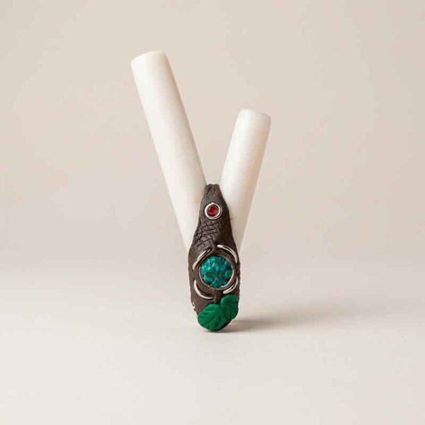 Kuripe Artesanal en Madera y Hueso con Corteza de Ayahuasca