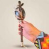 Maraca Ceremonial de Totumo con Grabados de Ayahuasca
