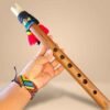 Flauta Quena Andina de Madera con Embocadura en Hueso y Tejido Tradicional – Instrumento Musical Artesanal