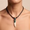 Collar de Diente con Incrustaciones de Piedras  – Joyería Artesanal Amazónica