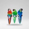 Imanes de Madera Pintados a Mano con Loros Amazónicos - Artesanía del Amazonas