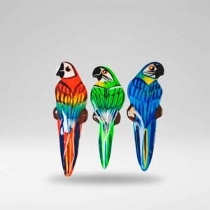 iman-loro-01 Imanes de Madera Pintados a Mano con Loros Amazónicos - Artesanía del Amazonas