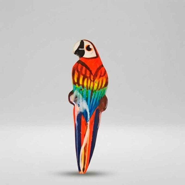 Imanes de Madera Pintados a Mano con Loros Amazónicos - Artesanía del Amazonas